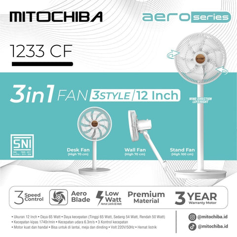 MITOCHIBA - KIPAS ANGIN 12" 3in1 - 1233CF