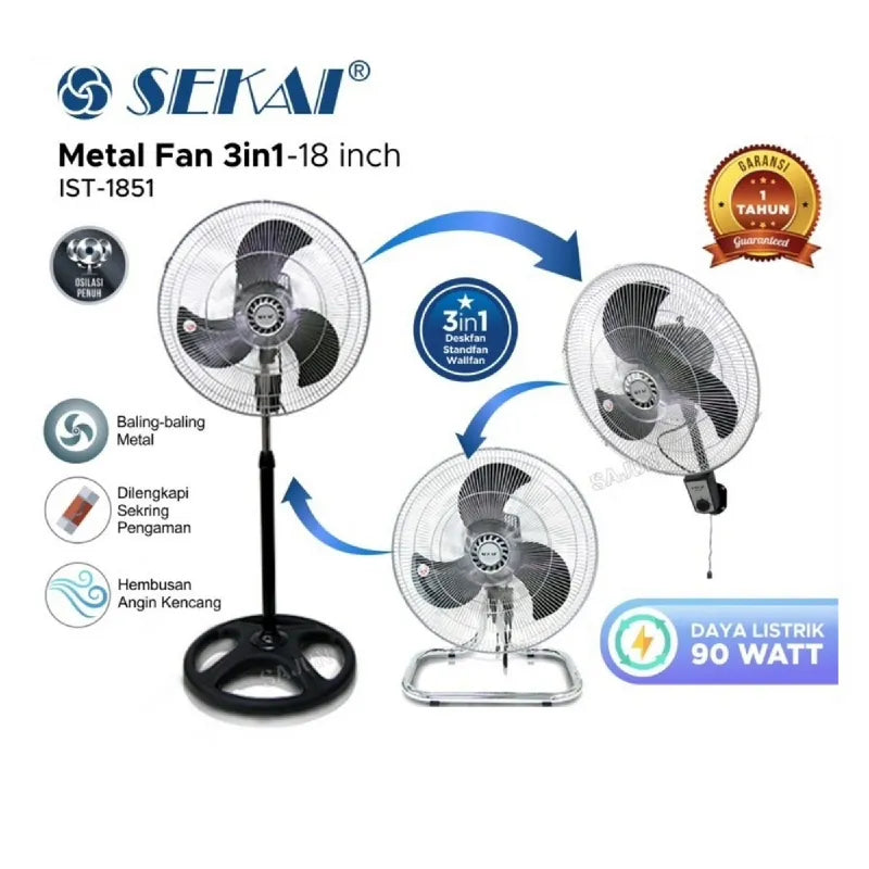 SEKAI - KIPAS ANGIN 18" 3in1 - IST-1851