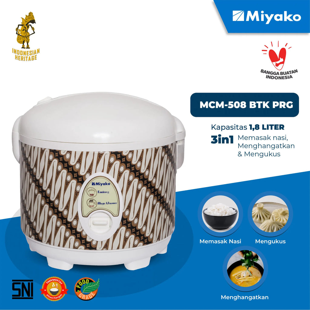MIYAKO - RICE COOKER MANUAL 1.8Liter - MCM-508BTK-PRG
