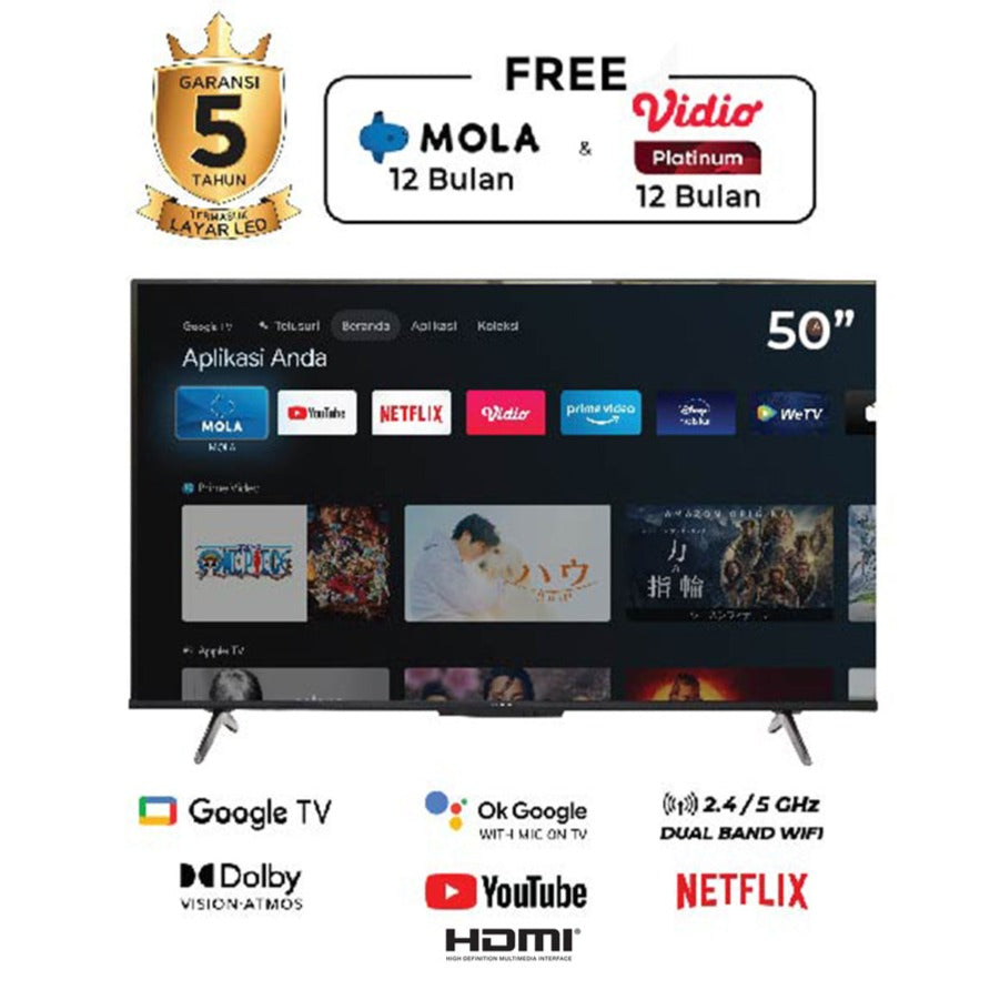 POLYTRON - LED TV 50" UHD ANDROID TV - PLD50UG5959***