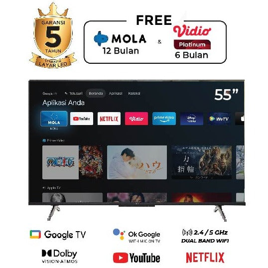 POLYTRON - LED TV 55" UHD GOOGLE TV - PLD55UG5959***