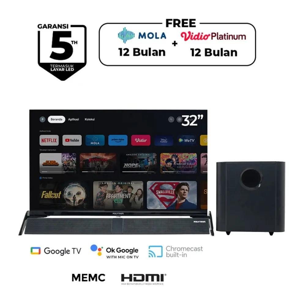 POLYTRON - LED TV 32" HD ANDROID TV - PLD32BG9058