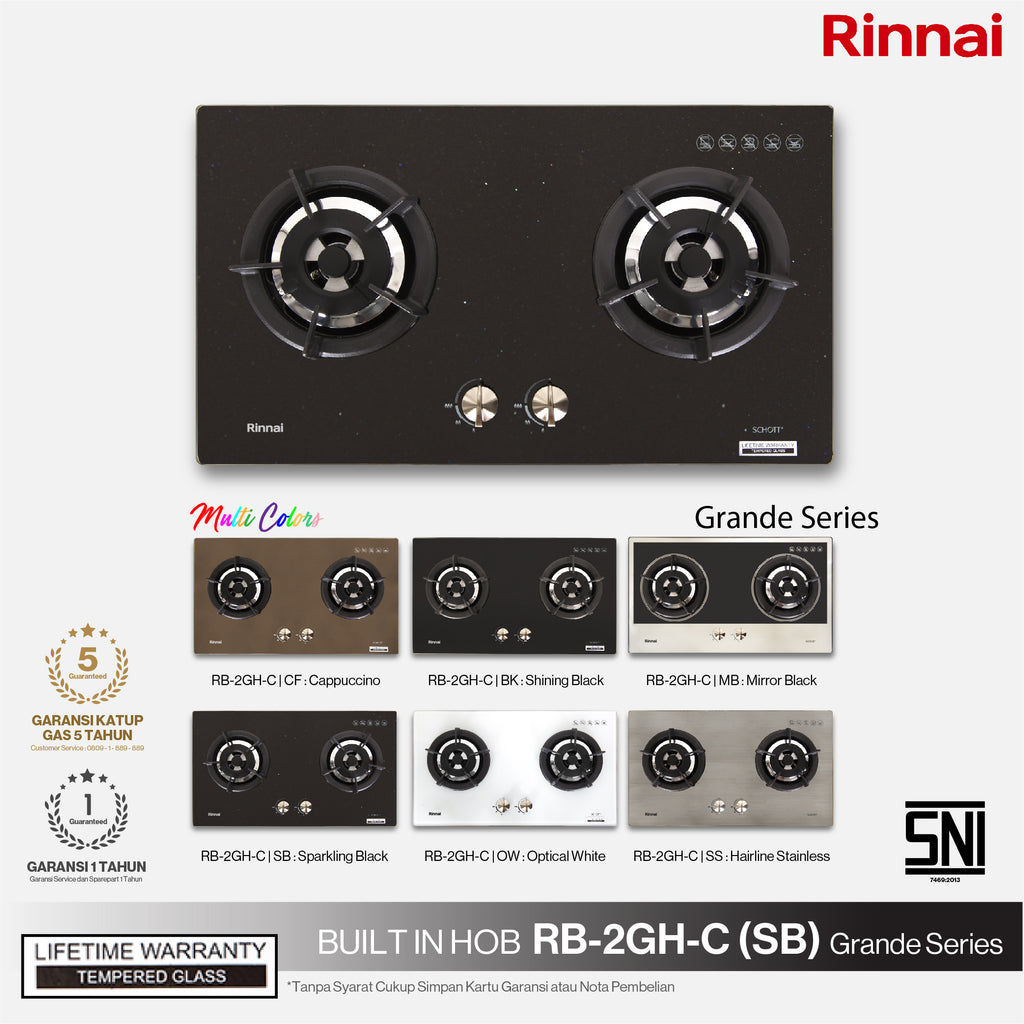 RINNAI - GAS HOB 2 TUNGKU - RB-2GH-C(SB)**