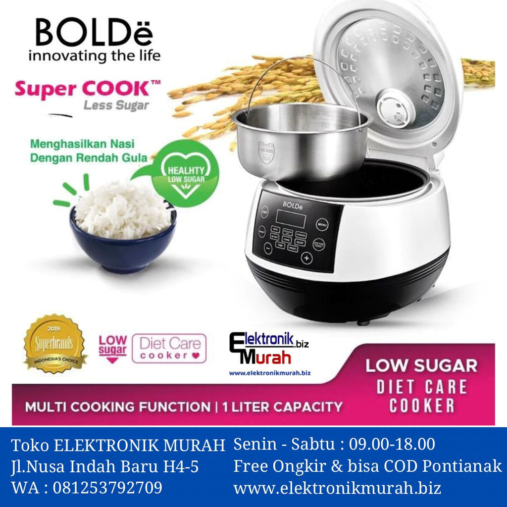 BOLDE - RICE COOKER DIGITAL 1.0Liter (Super COOK Less Sugar)