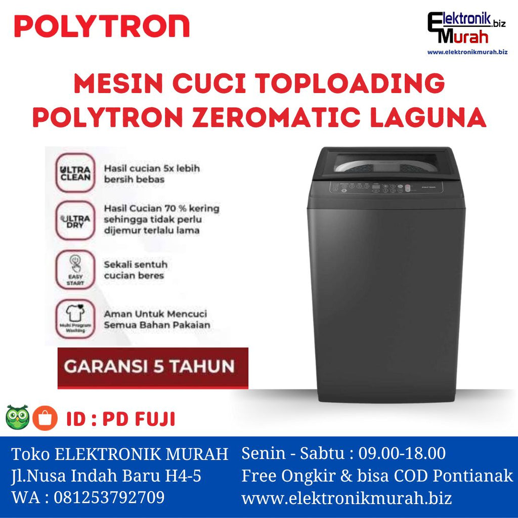 POLYTRON - MESIN CUCI AUTOMATIC 08KG - PAW-8029TY