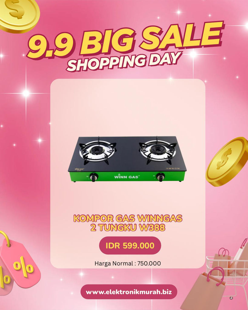 WINN GAS  - KOMPOR GAS 2 TUNGKU - W388 (GREEN)