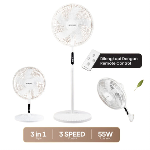 MITOCHIBA - KIPAS ANGIN 16"+Remote 3in1 - 1733 CFR (WHITE)