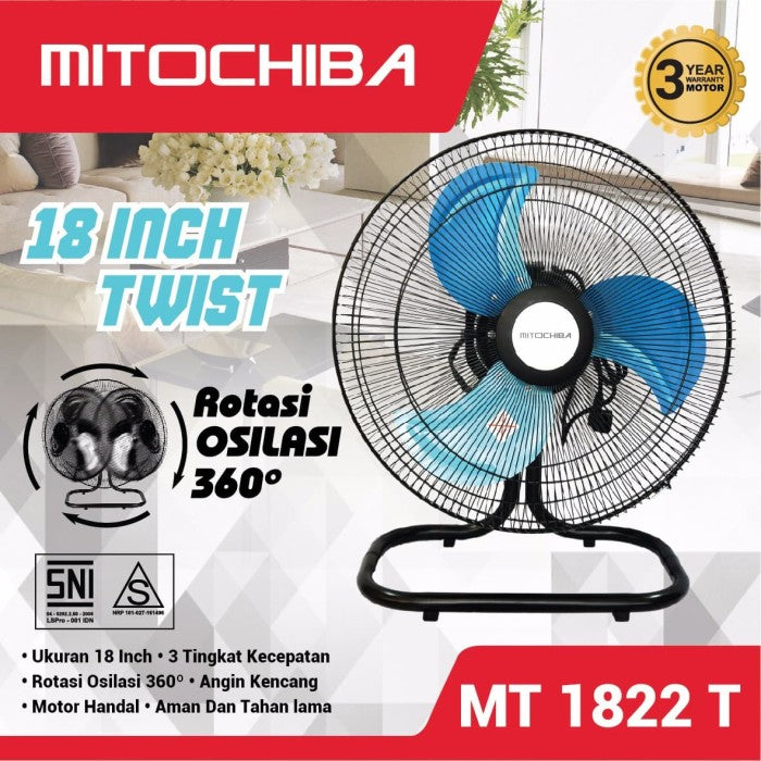 MITOCHIBA - KIPAS ANGIN DESK FAN WALL FAN 2in1 18" - MT1822T
