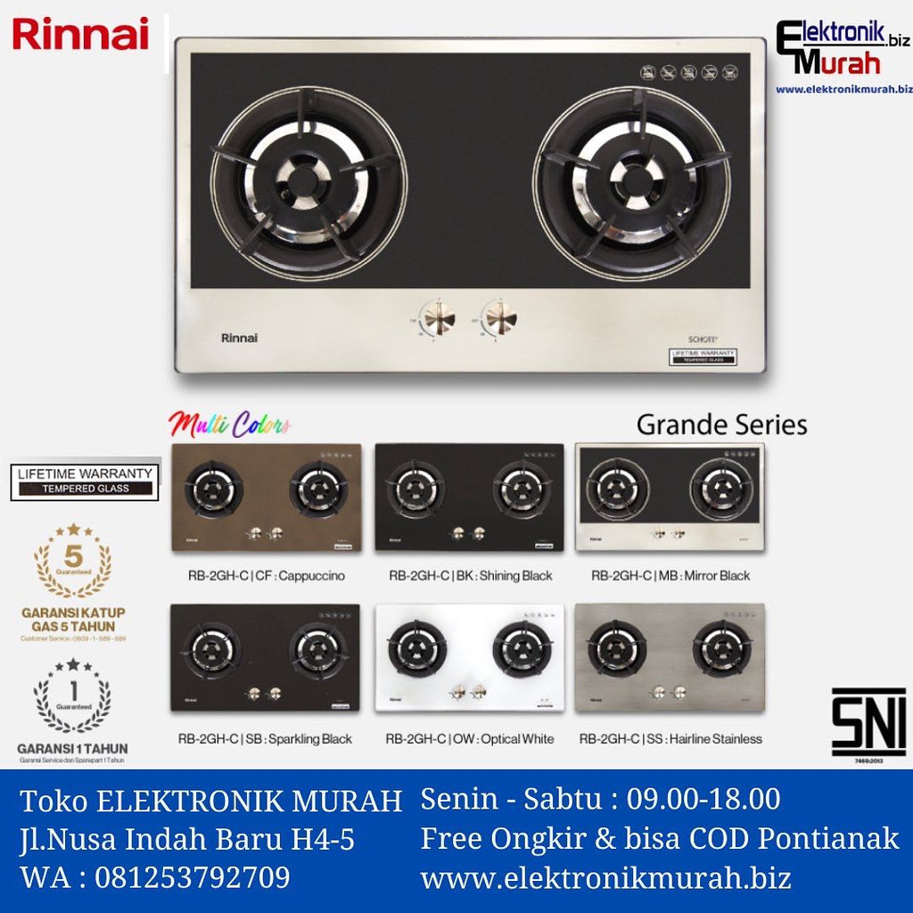 RINNAI - GAS HOB 2 TUNGKU - RB-2GH-C (MB)**