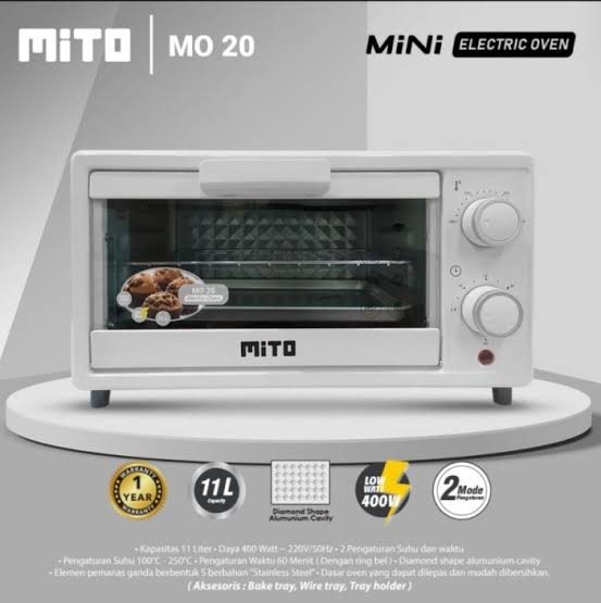 MITOCHIBA OVEN LISTRIK 11Liter Mini MO20 (WHITE) - Main Image