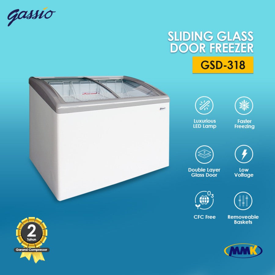 GASSIO - CHEST FREEZER SLIDING (318L) - GSD-318