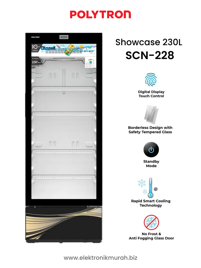 POLYTRON - SHOWCASE 1 PINTU (230L) - SCN-228