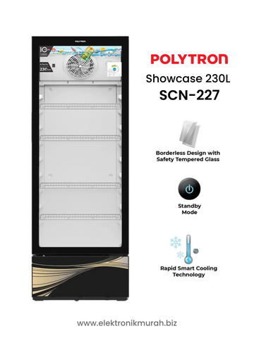 POLYTRON - SHOWCASE 1 PINTU (230L) - SCN-227