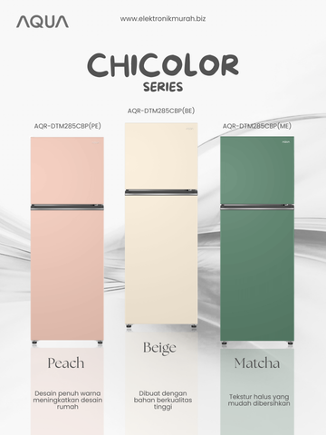 AQUA - KULKAS 2 PINTU SMALL (225L) - AQR-DTM285CBP(PE/BE/ME)