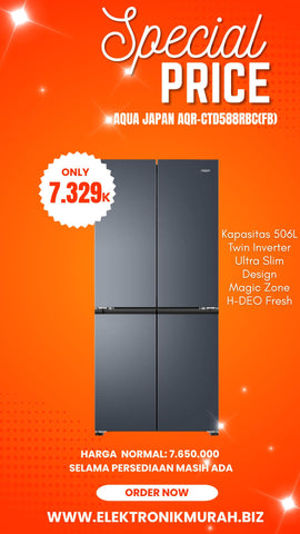 AQUA - KULKAS MULTI DOOR (506L) - AQR-CTD588RBC(FG) (NEW)*