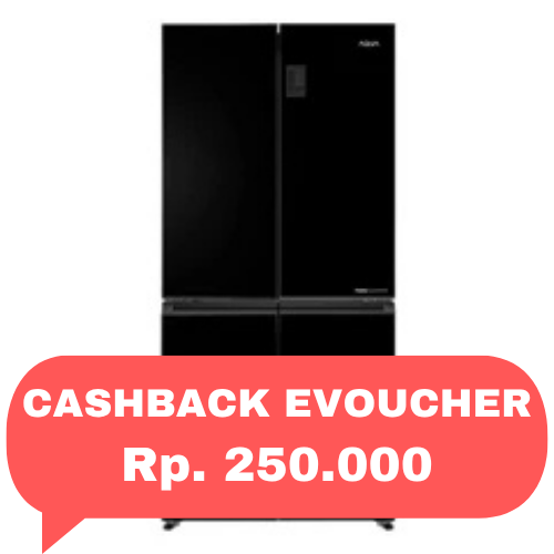 AQUA -KULKAS MULTI DOOR (456L) - AQR-TTD546RBC(BK)