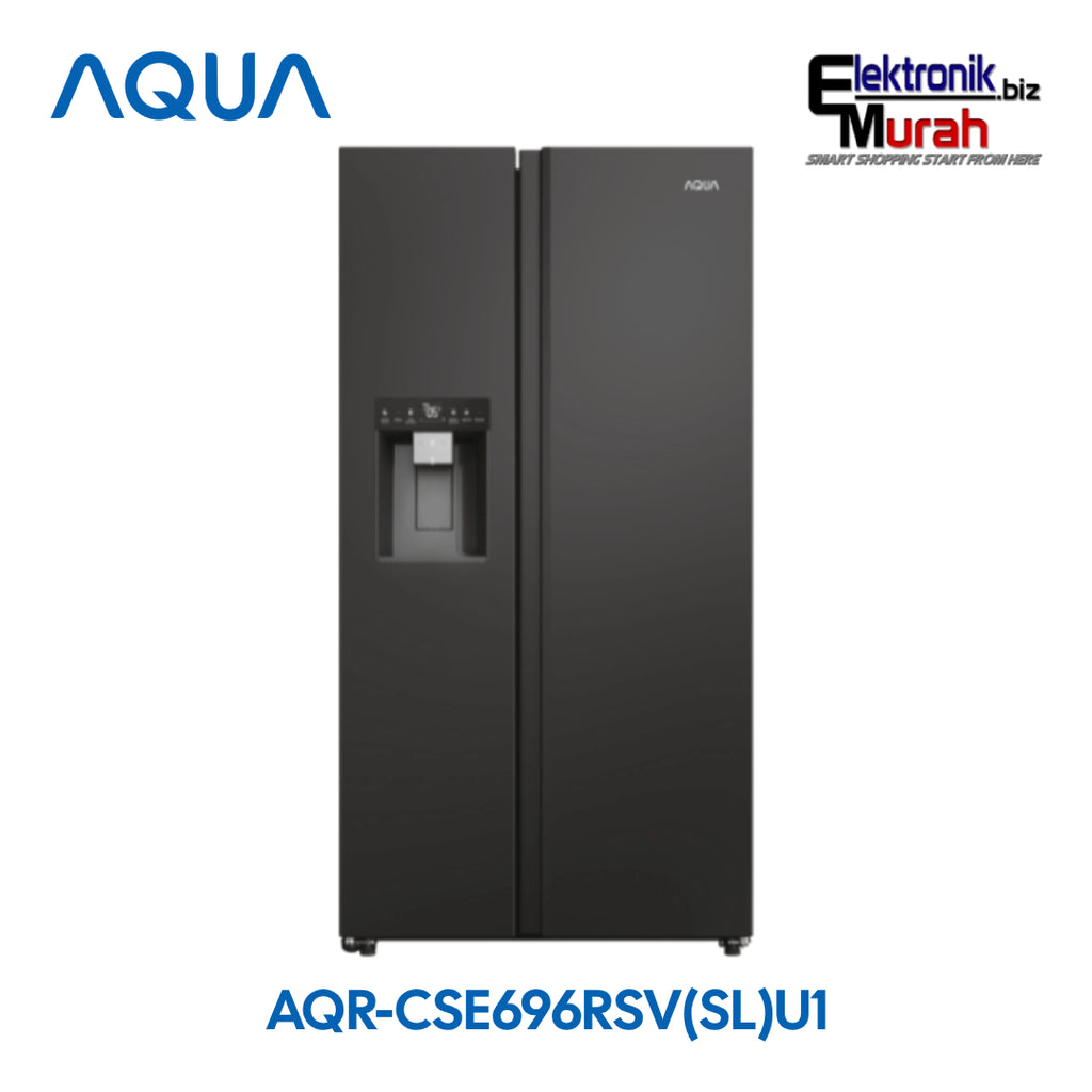 AQUA - KULKAS SIDE BY SIDE (618L) - AQR-CSE696RSV(SL)U1