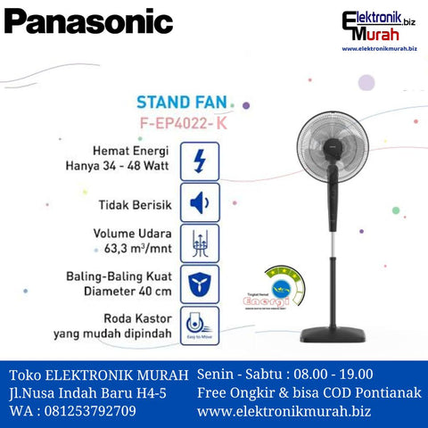 PANASONIC - KIPAS ANGIN STAND FAN 16" - F-EP4022-K (HITAM)