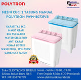 POLYTRON - MESIN CUCI TWIN TUB/MANUAL 08KG - PWM-8073P