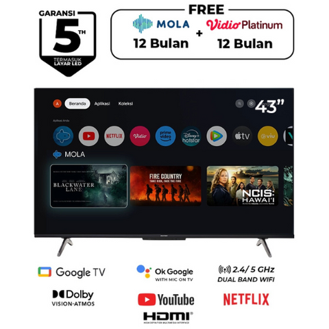 POLYTRON - LED TV 43" UHD ANDROID TV - PLD43UG5959