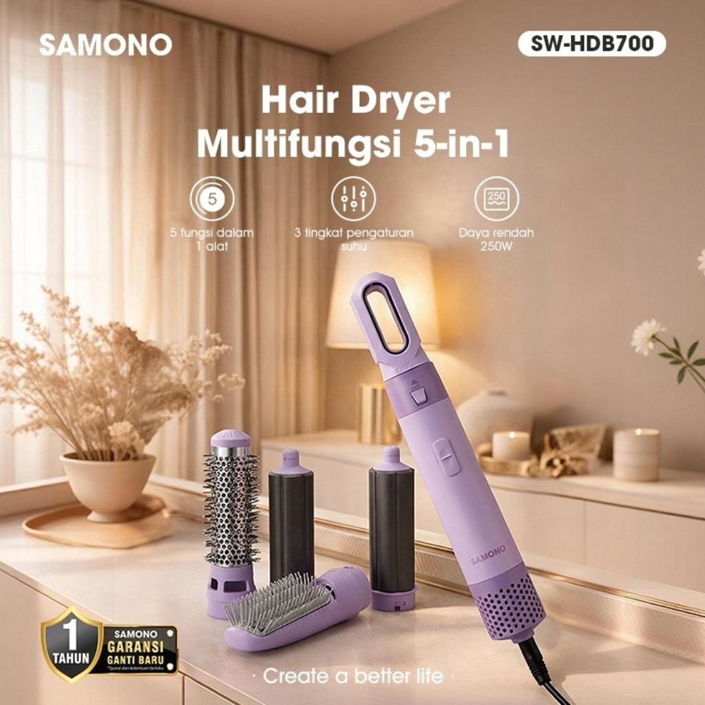 SAMONO - HAIR DRYER MULTIFUNGSI 5 IN 1 - SW-HDB700