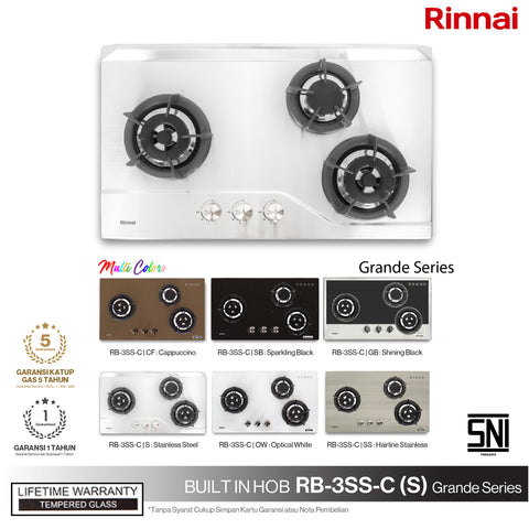 RINNAI - GAS HOB 3 TUNGKU  - RB-3SS-C(S)**