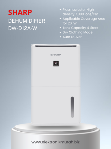 SHARP - DEHUMIDIFIER & AIR PURIFIER 2 IN 1 - DW-D12A-W