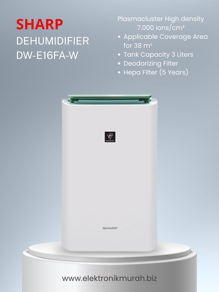 SHARP - DEHUMIDIFIER & AIR PURIFIER 2 IN 1 - DW-E16FA-W