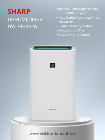 SHARP - DEHUMIDIFIER & AIR PURIFIER 2 IN 1 - DW-E16FA-W