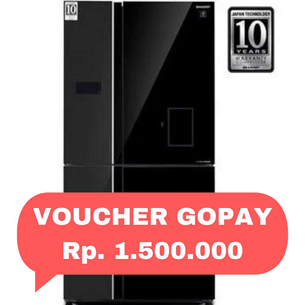 SHARP - KULKAS MULTI DOOR (650L) - SJ-IFX96PDG-BK