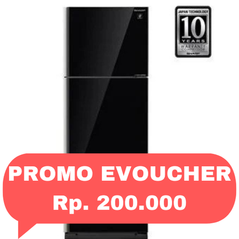 SHARP - KULKAS 2 PINTU BIG (397L) - SJ-IG471PG-BK