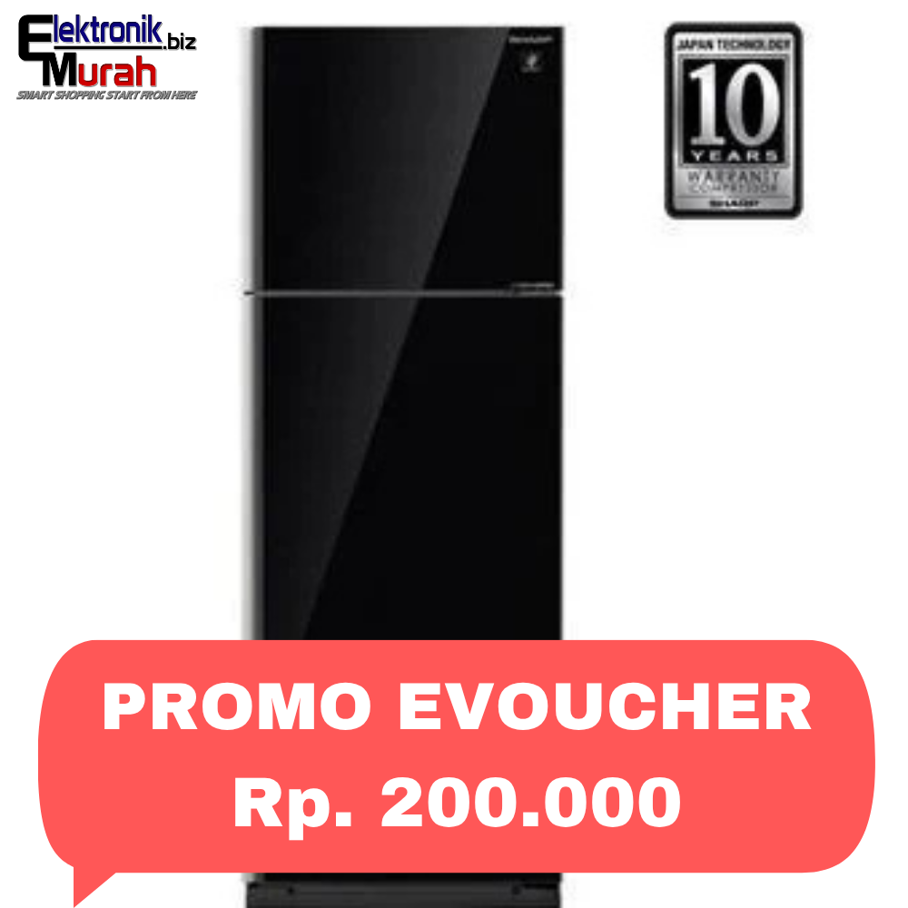 SHARP - KULKAS 2 PINTU BIG (397L) - SJ-IG471PG-BK