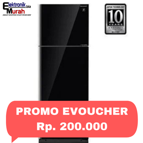 SHARP - KULKAS 2 PINTU BIG (397L) - SJ-IG471PG-BK