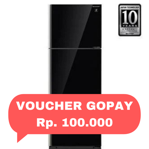 SHARP - KULKAS 2 PINTU BIG (397L) - SJ-IG471PG-BK