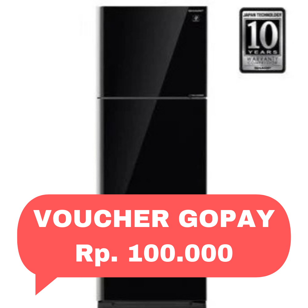 SHARP - KULKAS 2 PINTU BIG (428L) - SJ-IG571PG-BK