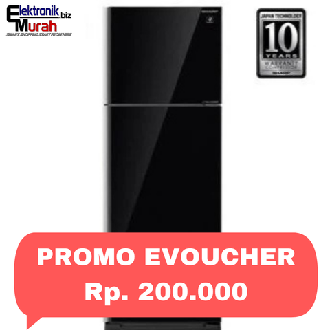 SHARP - KULKAS 2 PINTU BIG (428L) - SJ-IG571PG-BK