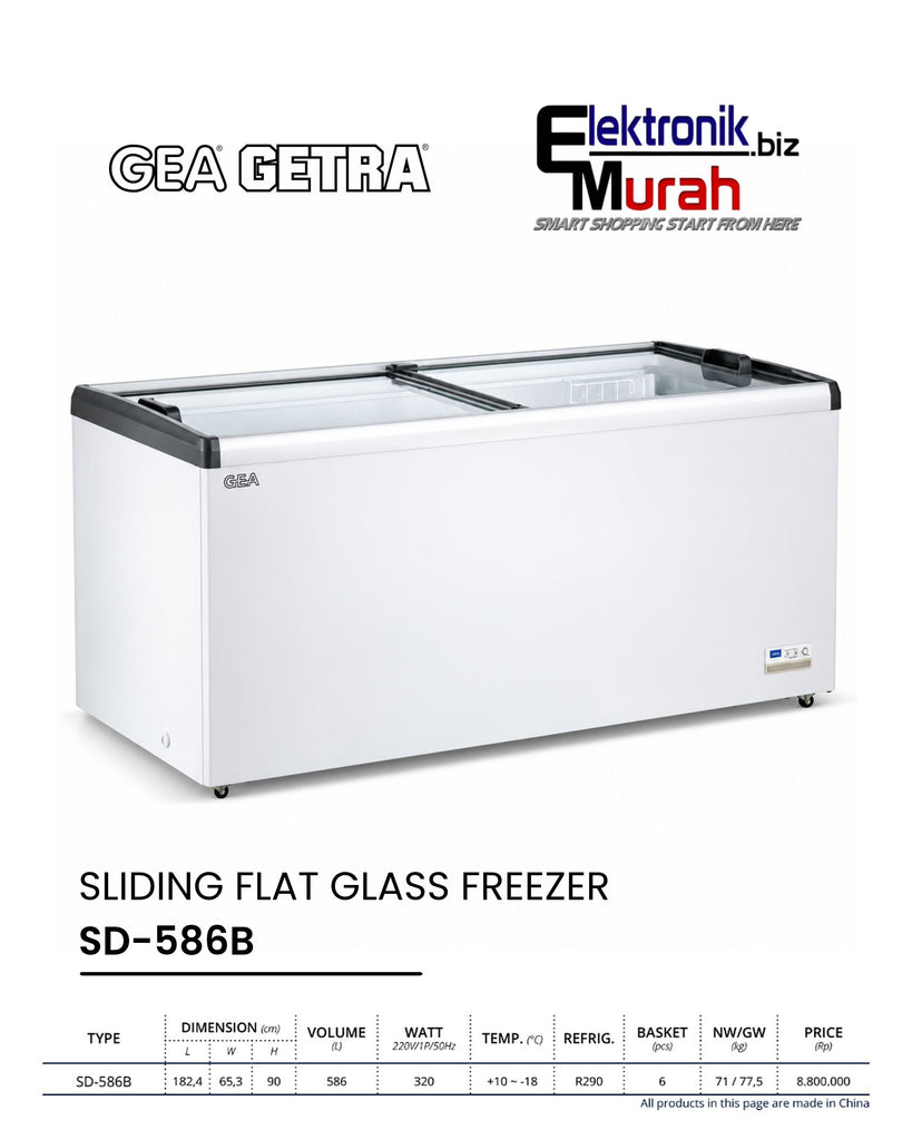 GEA - SLIDING FLAT GLASS FREEZER (586L) - SD-586B