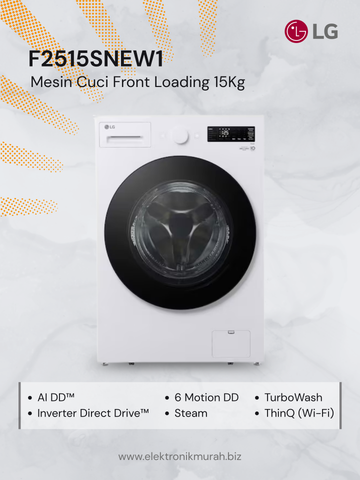 LG - MESIN CUCI FRONT LOADING 15KG - F2515SNEW1