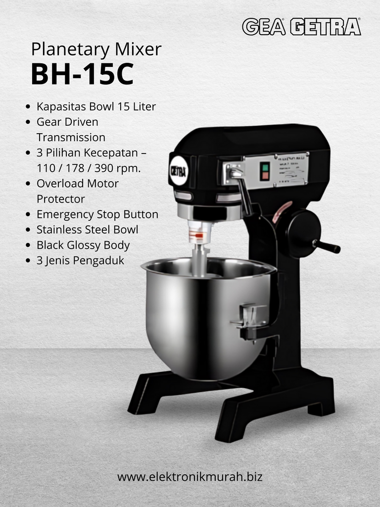 GETRA - PLANETARY MIXER COM 15Liter - BH-15C