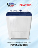 POLYTRON - MESIN CUCI TWIN TUB/MANUAL 07KG - PWM-7073DB (DARK BLUE)