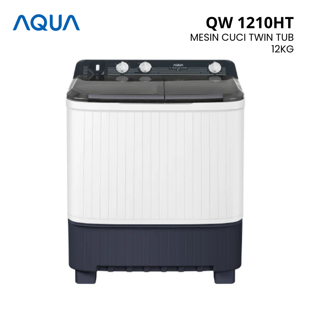 AQUA - MESIN CUCI TWIN TUB/MANUAL 12KG - QW-1210HT