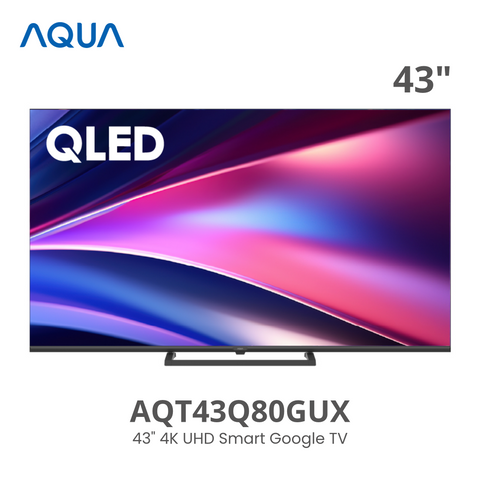 AQUA - 4K QLED TV 43" UHD GOOGLE TV - AQT43Q80GUX