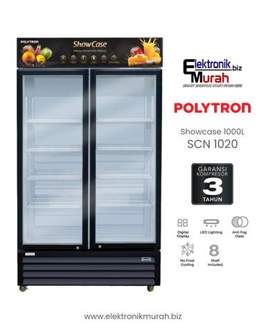 POLYTRON - SHOWCASE 2 PINTU (1000L) - SCN 1020