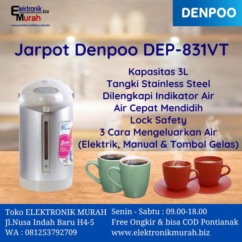 DENPOO - KETTLE LISTRIK & JARPOT - DEP-831VT