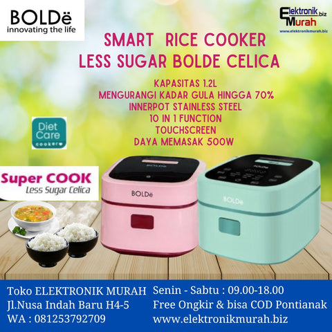 BOLDE - RICE COOKER 1.2 LITER - LESS SUGAR CELICA