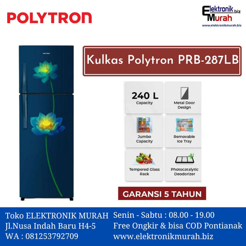 POLYTRON - KULKAS 2 PINTU (240L) - PRB-287LB