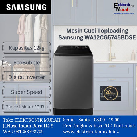 SAMSUNG - MESIN CUCI AUTOMATIC 12KG - WA12CG5745BD