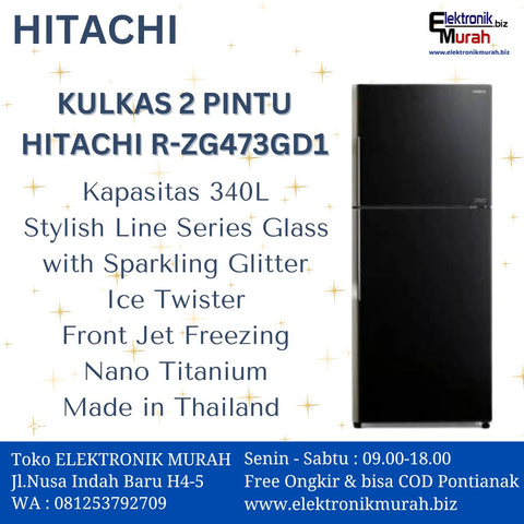 HITACHI - Kulkas 2 Pintu (340L) - R-ZG473GD1