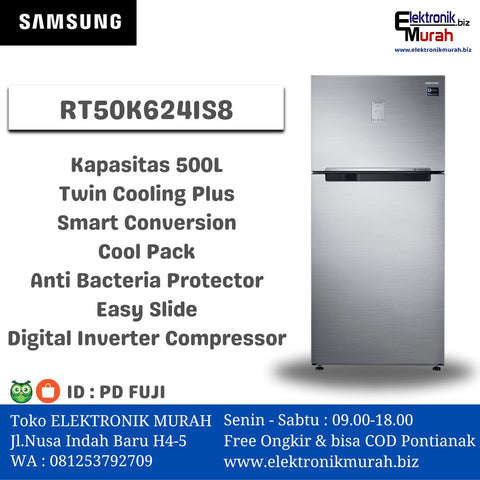 SAMSUNG - KULKAS 2 PINTU BIG (500L) - RT50K6241S8**