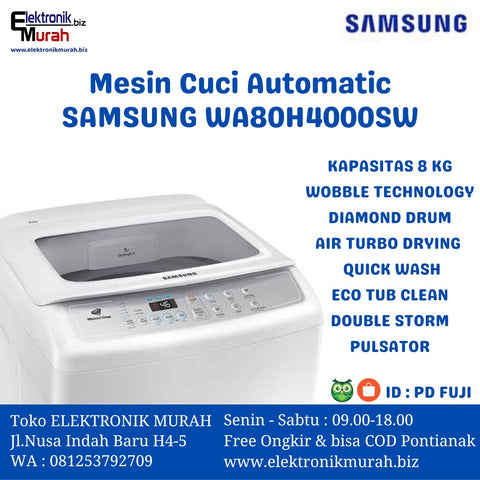 SAMSUNG - MESIN CUCI AUTOMATIC 08KG - WA80H4000SW